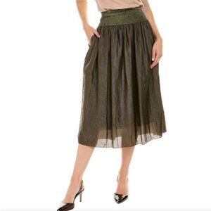 J. McLaughlin Theda Skirt -- Size S, Gold/Black | NWT